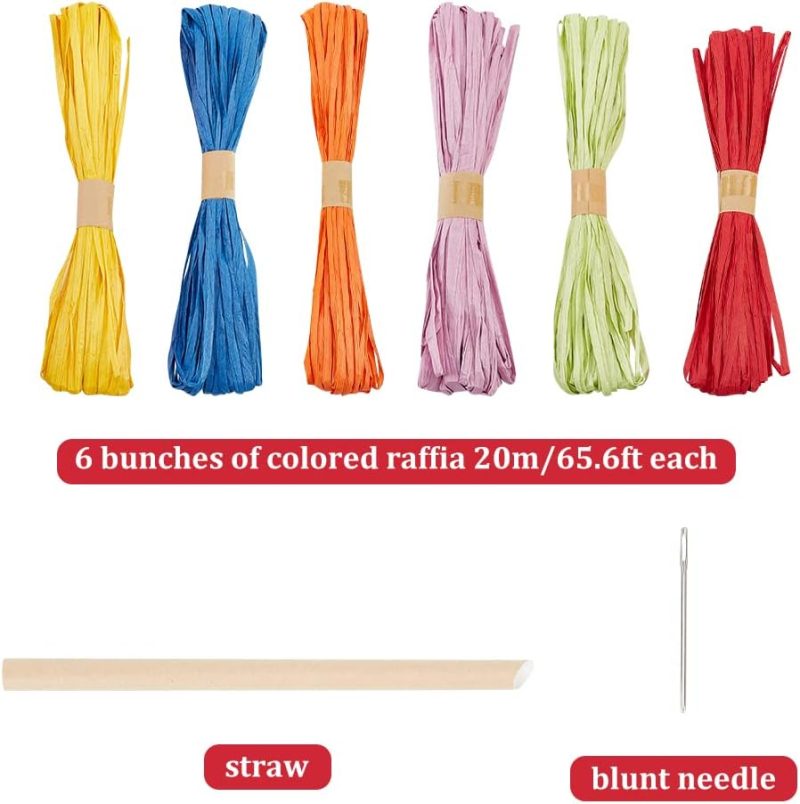 Raffia Basket Weaving Kit Introductory Weaving Kit for Beginners, Creative Raffia Basket Bowl Suitable for for Kids Arts and Crafts Projects and Easter Basket Activities - Image 2
