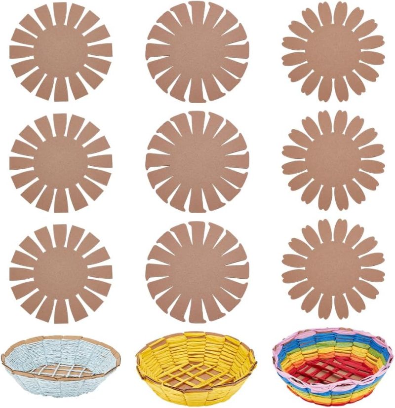 12Ppcs Woven Flower Basket Base for Basket Weaving, Basket Making Set for Beginners Creative Woven Basket Paper Template for Basket Making Supplies Projects Easter Basket Activities
