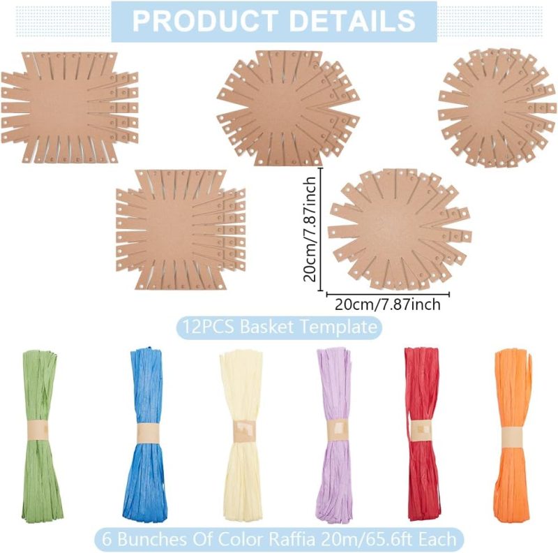 15 Set Basket Weaving Kit Basket Making Kit for Beginners Creative Woven Bowl Raffia Basket Arts and Crafts Projects with Instruction Easter Basket Activities for Easter Eggs - Image 2