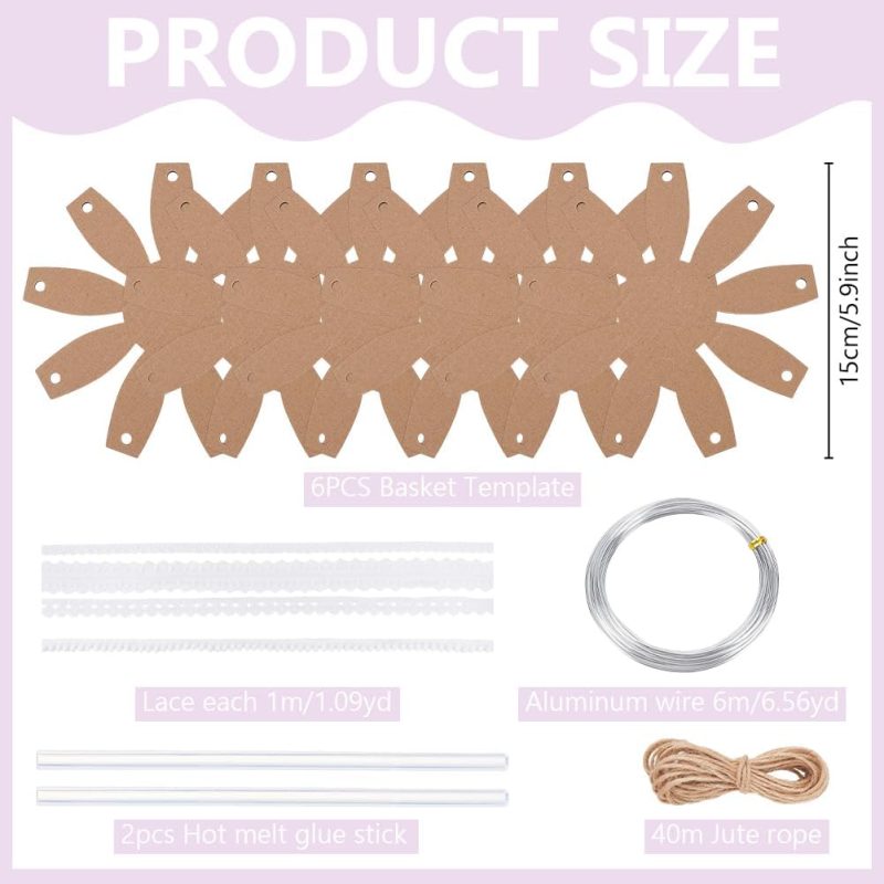 6 Set DIY Woven Basket Making Kit for Beginners Wicker Basket Weaving Supplies Multifunctional Hand-Woven Storage Box for Easter Decor - Image 2