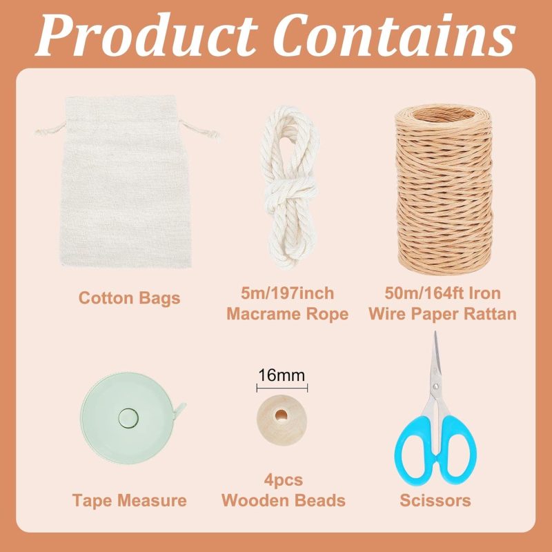 Basket Weaving Kits DIY Mini Rattan Bucket Bag Handwoven Cross Body Straw Shoulder Bag for WomenBeach Travel Shopping Trip - Image 2