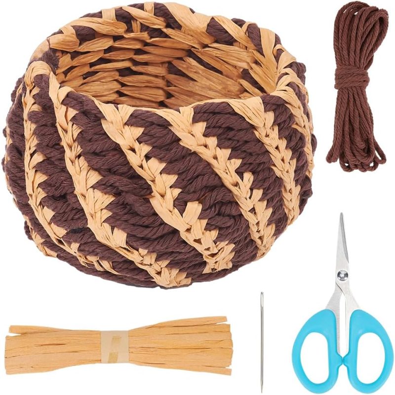DIY Coiled Basket Kit Basket Weaving Kits Basket Craft Kits for Beginners Rope Coil Basket Making Kit Basket Weaving Craft for Adults