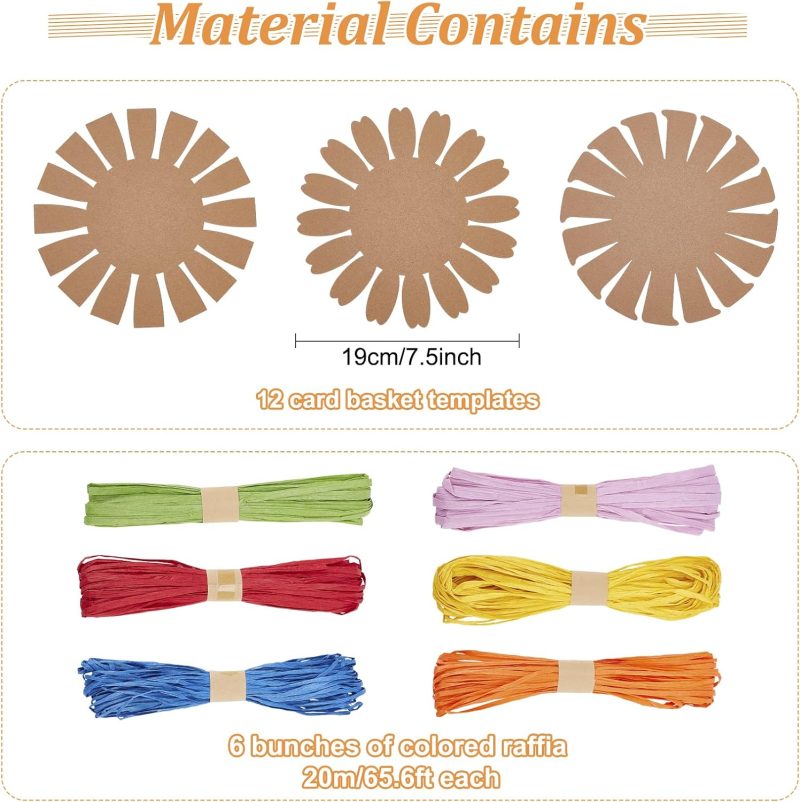 12 Set Basket Weaving Kit Introductory Sewing for Beginners Creative Woven Bowl Suitable for Kids Arts and Crafts Projects with Video Tutorial Easter Basket Activities for Easter Eggs - Image 2